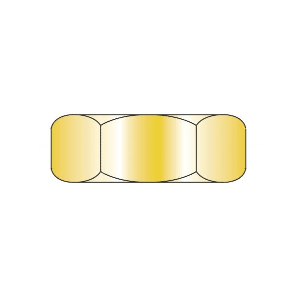 Newport Fasteners Jam Nut, 3/8"-16, Steel, Zinc Yellow, 21/64 in Ht, 100 PK 908191-PR-100 - main